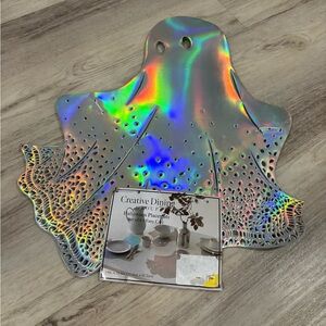 Set of 4 Creative Dining Group Halloween Placemats Holographic Ghost Shape